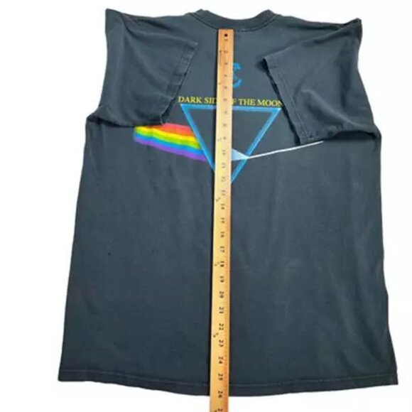Vintage Mens Pink Floyd Dark Side Of The Moon Graphic T-Shirt Black Anvil L - Picture 6 of 12